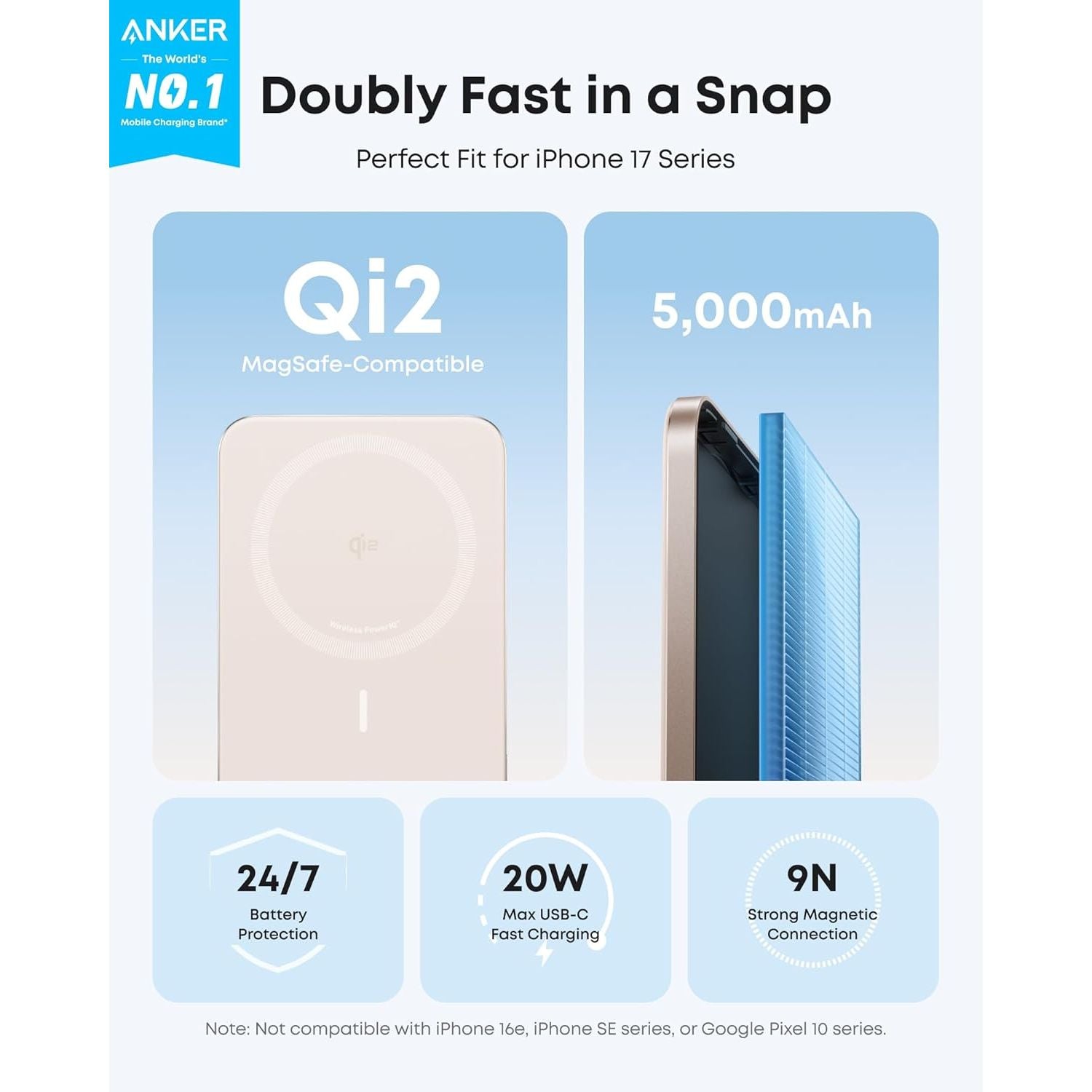 Buy Anker,Anker Nano Gold MagSafe Power Bank | Qi2 Certified 15W Max Wireless Charger | Ultra-Slim 5,000mAh Battery Pack - Gadcet UK | UK | London | Scotland | Wales| Near Me | Cheap | Pay In 3 | Power Banks