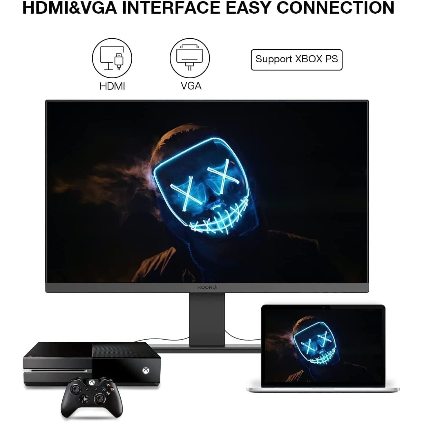 Buy KooRui,KOORUI 22 Inch Business Computer Monitor, FHD 1080p 75hz Desktop Monitor, Ultra Thin Eye Care Bezel HDMI VGA Ports LED Monitor for PC, Black - Gadcet.com | UK | London | Scotland | Wales| Ireland | Near Me | Cheap | Pay In 3 | Computer Monitors