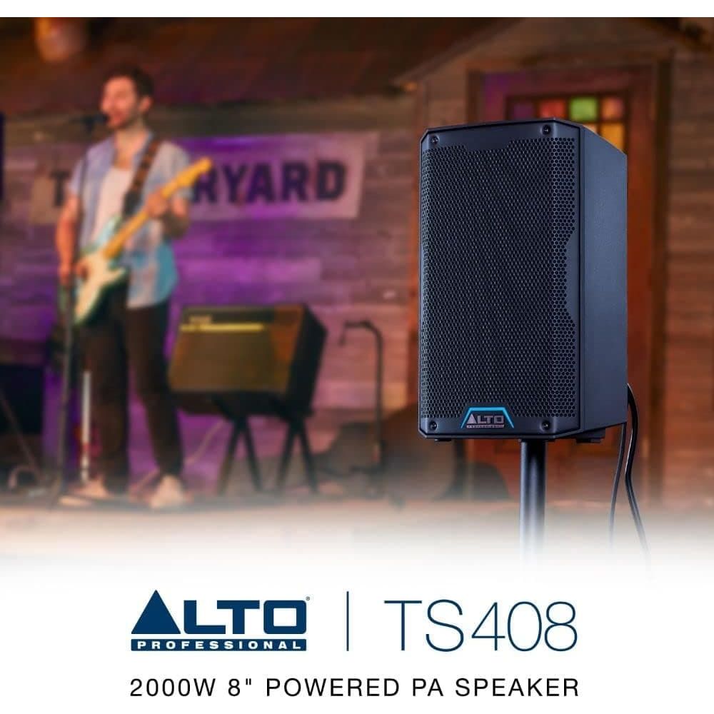 Buy ALTO,Alto Professional TS408 - 2000W 8" Active PA Speaker with 3 Channel Mixer, Bluetooth Streaming, Wireless Loudspeaker linking, DSP and Alto App - BLACK - Gadcet UK | UK | London | Scotland | Wales| Near Me | Cheap | Pay In 3 | Speakers