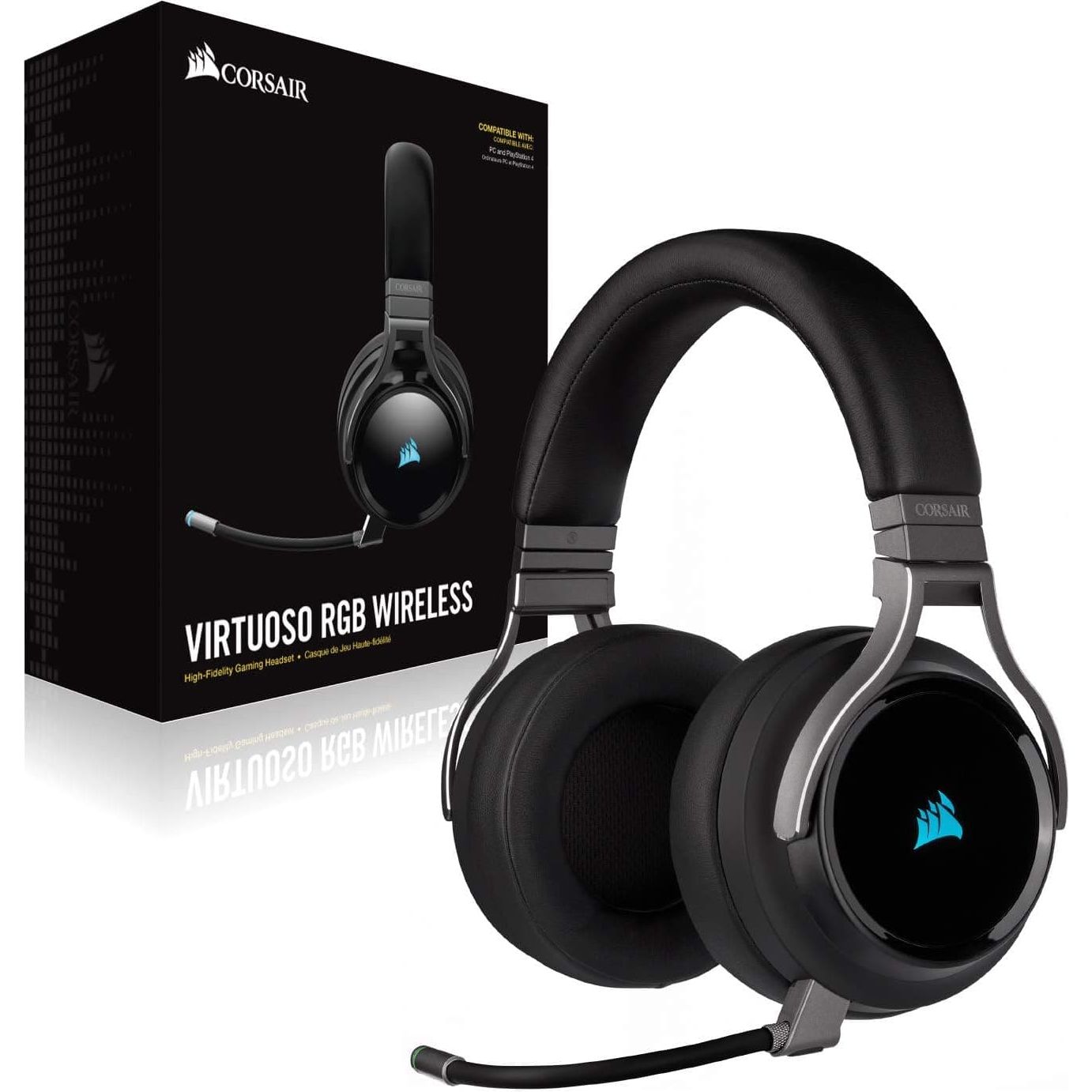 Buy Alann Trading Limited,CORSAIR VIRTUOSO RGB WIRELESS High–Fidelity Gaming Headset – 7.1 Surround Sound – Detchable Omni-Directional Microphone – iCUE Compatible – PC, Mac, PS5, PS4, Nintendo Switch, Mobile – Carbon - Gadcet UK | UK | London | Scotland | Wales| Near Me | Cheap | Pay In 3 | Headphones & Headsets