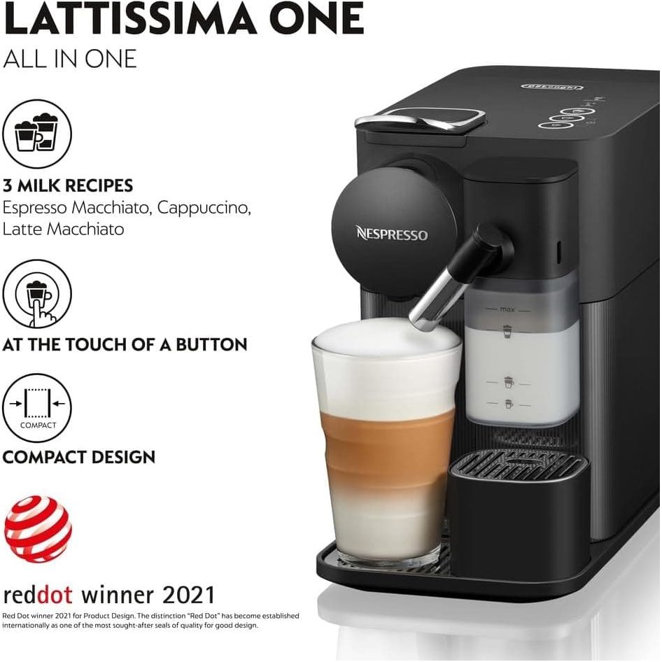 Buy Nespresso,De'Longhi Lattissima One Evo Automatic Coffee Maker, Single-Serve Capsule Coffee Machine - 1450W, Black - Gadcet UK | UK | London | Scotland | Wales| Ireland | Near Me | Cheap | Pay In 3 | Coffee Makers & Espresso Machines