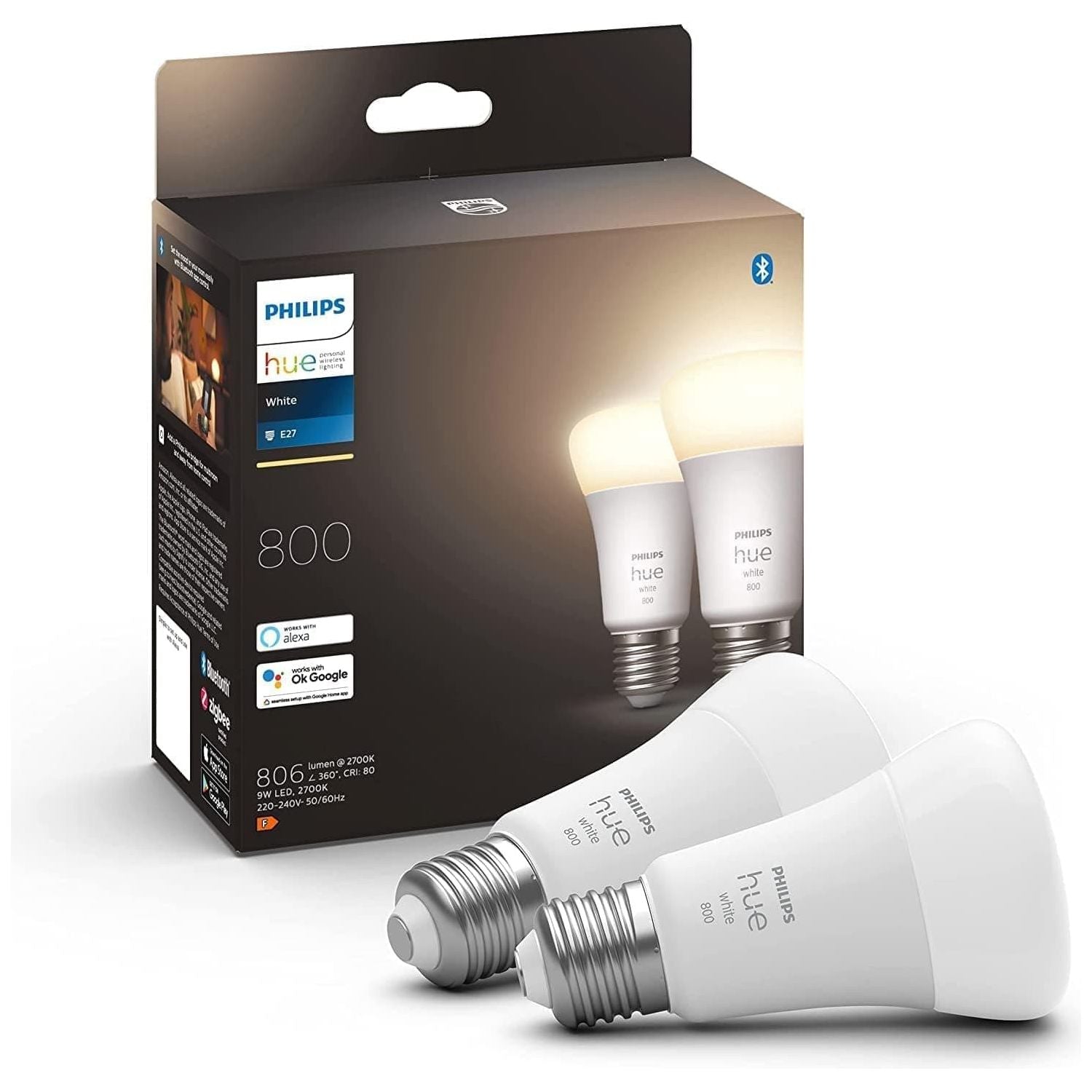 Buy Philips Hue,Philips Hue New White Smart Light Bulb 60W 800 Lumen 2 Pack E27 Edison - Gadcet UK | UK | London | Scotland | Wales| Ireland | Near Me | Cheap | Pay In 3 | Electronics