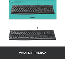 Buy Logitech,Logitech K120 Wired Keyboard for Windows - QWERTY UK English Layout - Black - Gadcet UK | UK | London | Scotland | Wales| Ireland | Near Me | Cheap | Pay In 3 | Keyboard & Mouse