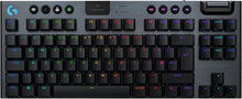 Logitech G915 TKL LIGHTSPEED Wireless Gaming Keyboard - Low-Profile, Double-Shot PBT Keycaps, RGB Backlighting, GL Brown Tactile Switches, QWERTY UK Layout - Black