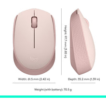 Logitech M171 Wireless Mouse – 2.4GHz, USB Mini Receiver, 12-Month Battery, Pink