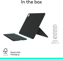 Logitech Flip Folio Keyboard Case – iPad Pro 13" (M4) & iPad Air 13" (M2/M3), Bluetooth, UK Layout, Graphite