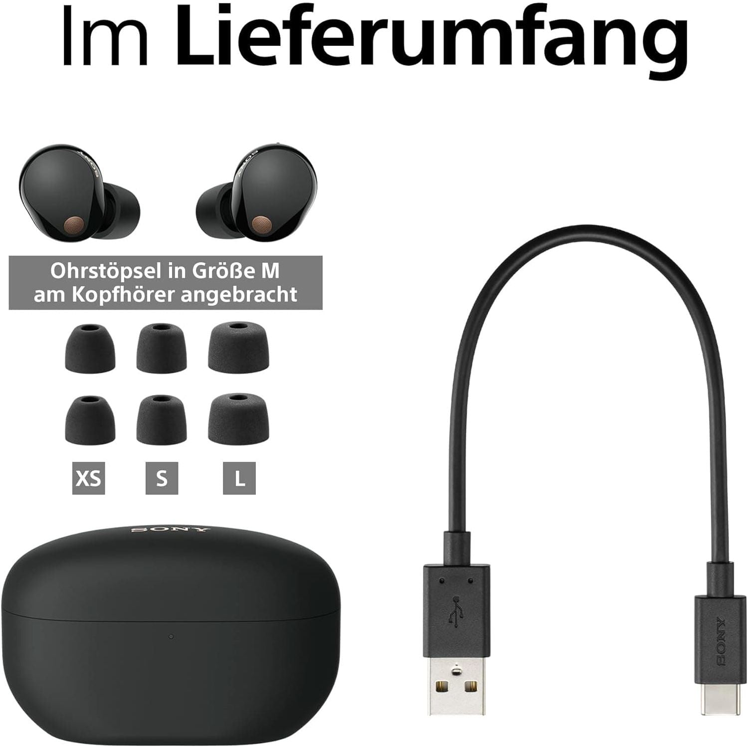 Sony WF1000XM5 ANC In-Ear True Wireless Earbuds - Black - 8