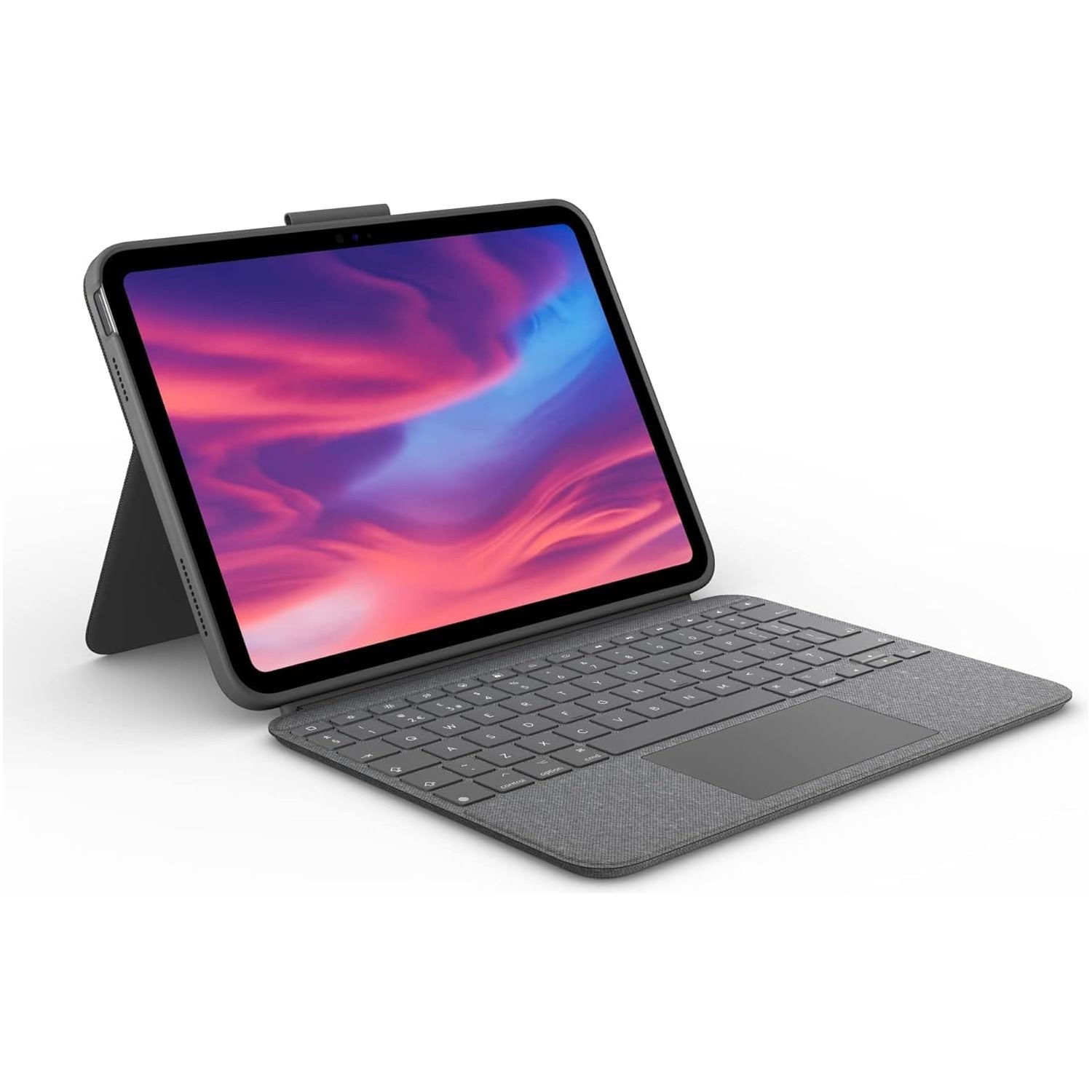 Logitech Combo Touch Detachable Keyboard Case for iPad (10th gen) with Large Precision Trackpad, Full-Size Backlit Keyboard, and Smart Connector Technology, UK Layout - Grey - 1
