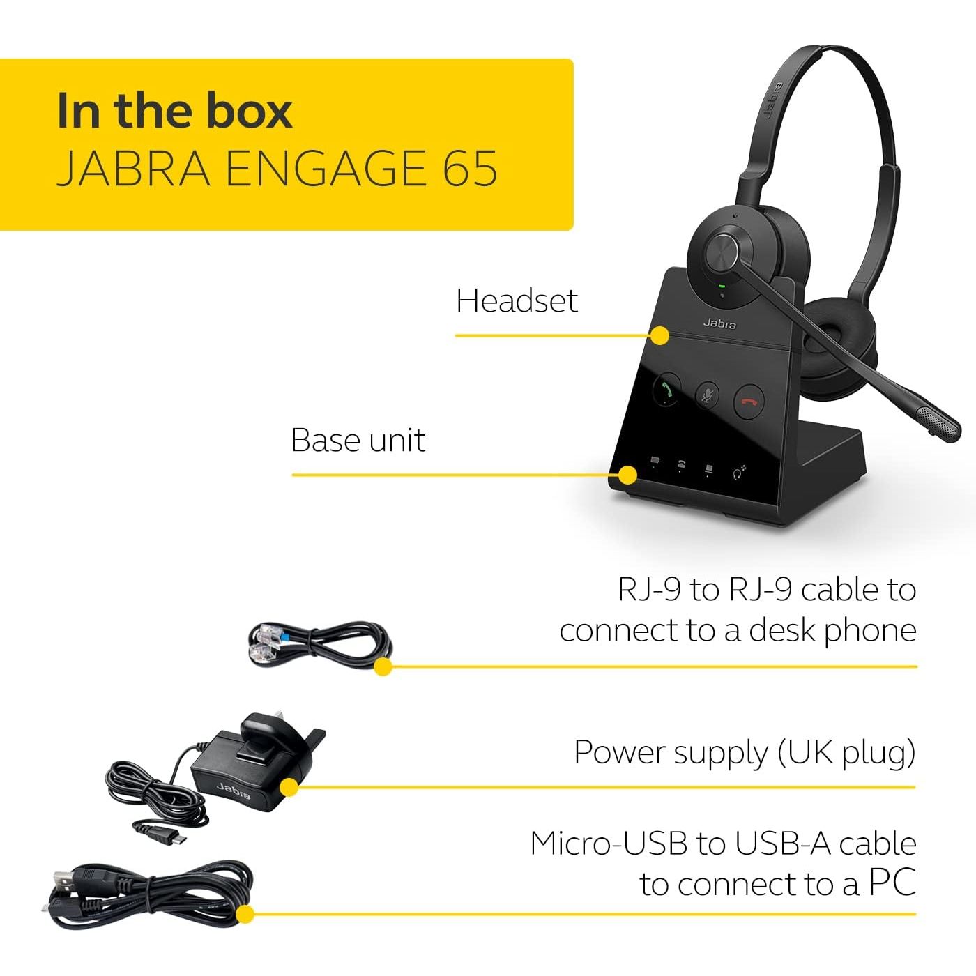 Buy Jabra,Jabra Engage 65 Stereo Wireless Headset - Gadcet UK | UK | London | Scotland | Wales| Near Me | Cheap | Pay In 3 | Headphones & Headsets