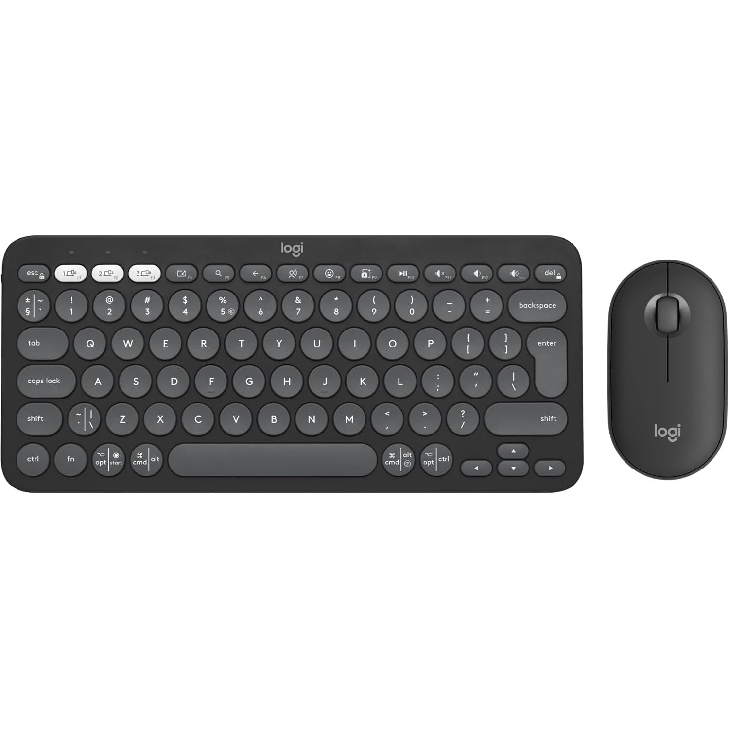 Buy Logitech,Logitech Pebble 2 MK380 Wireless Keyboard & Mouse Set - Graphite - Gadcet UK | UK | London | Scotland | Wales| Near Me | Cheap | Pay In 3 | Computer Accessory Sets