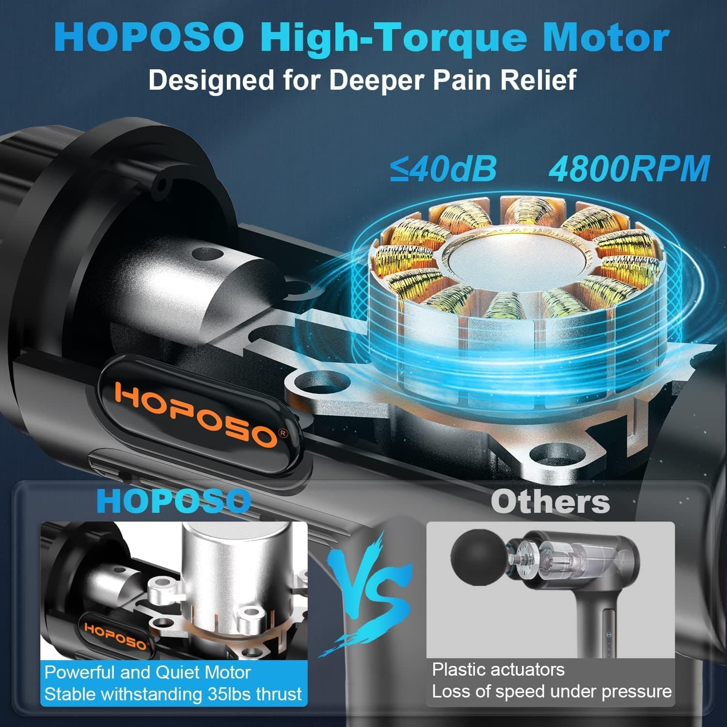 HOPOSO Deep Tissue Massage Wireless Gun - Black - 3