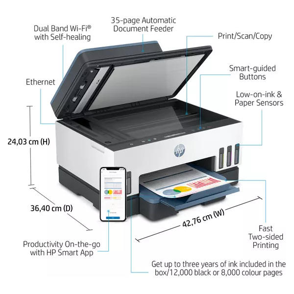 Hp Smart Tank 7306 All-in-one Drucker HP Smart Tank 7306 All-in-One Wireless Inkjet Printer | Gadcet