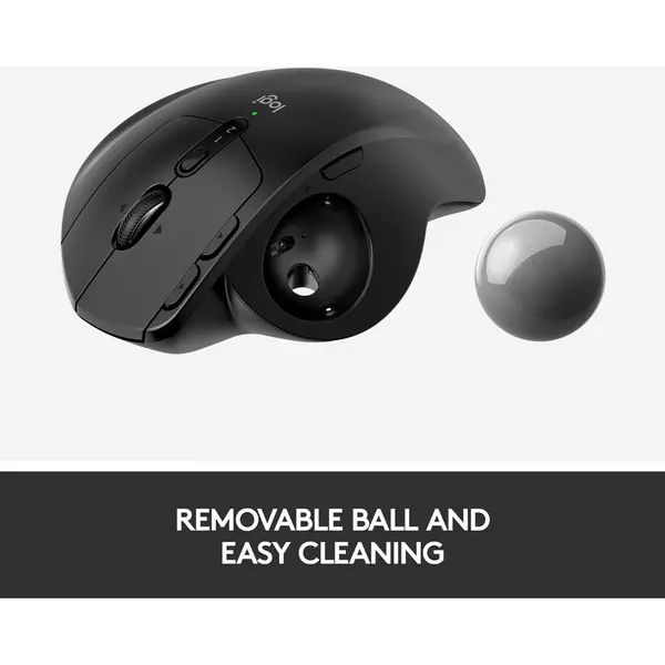 Logitech MX Ergo Wireless Trackball Mouse, Bluetooth Or 2.4GHz with Unifying USB-Receiver, Adjustable Trackball Angle, Precision Scroll-Wheel, USB-C Charging Battery, PC/ Mac/ iPad OS - Black - 9