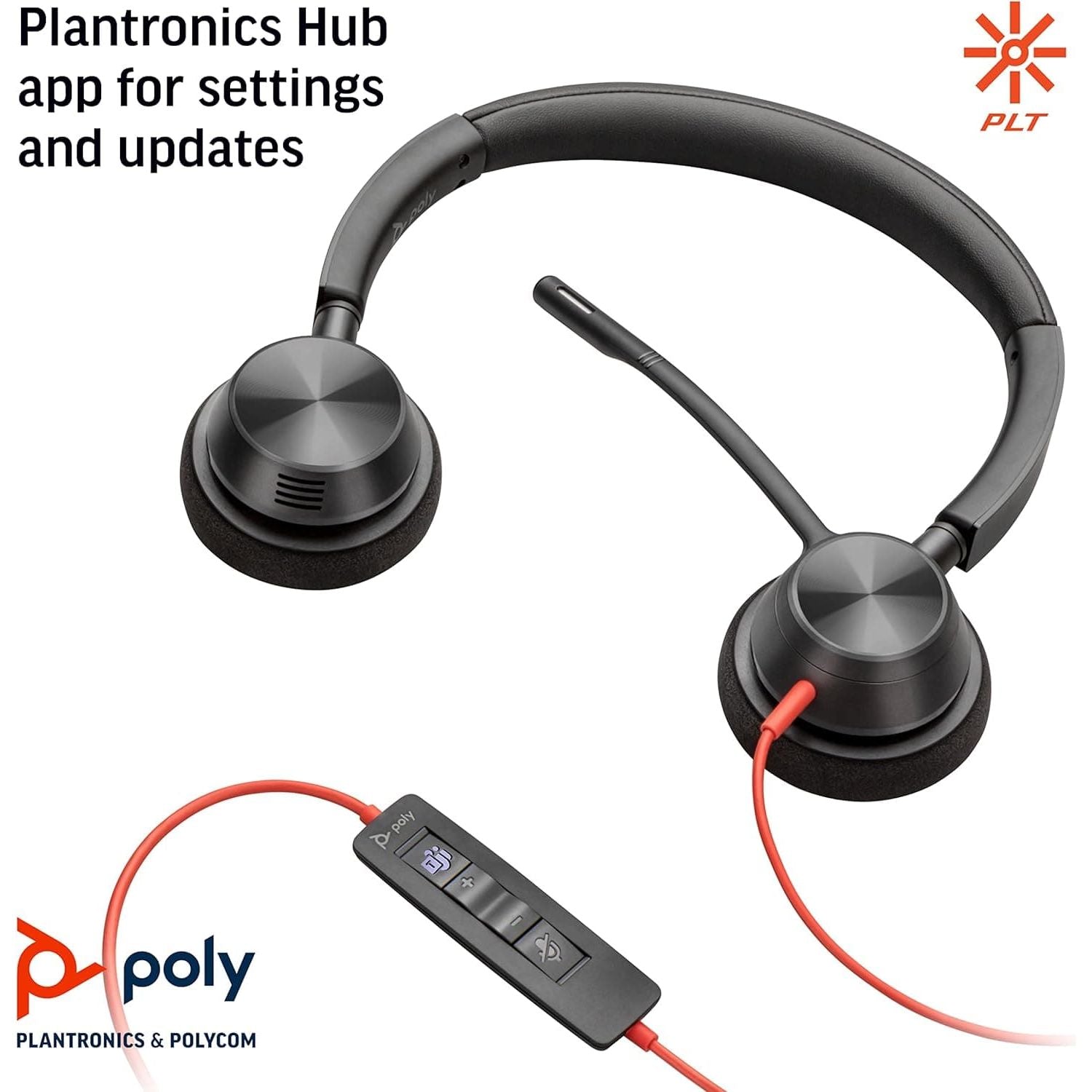 Plantronics – Blackwire 3320 USB-A (Poly) – Wired, Dual-Ear (Stereo) Headset with Boom Mic – USB-A to connect to your PC and/or Mac – Works with Teams, Zoom, & more - 5