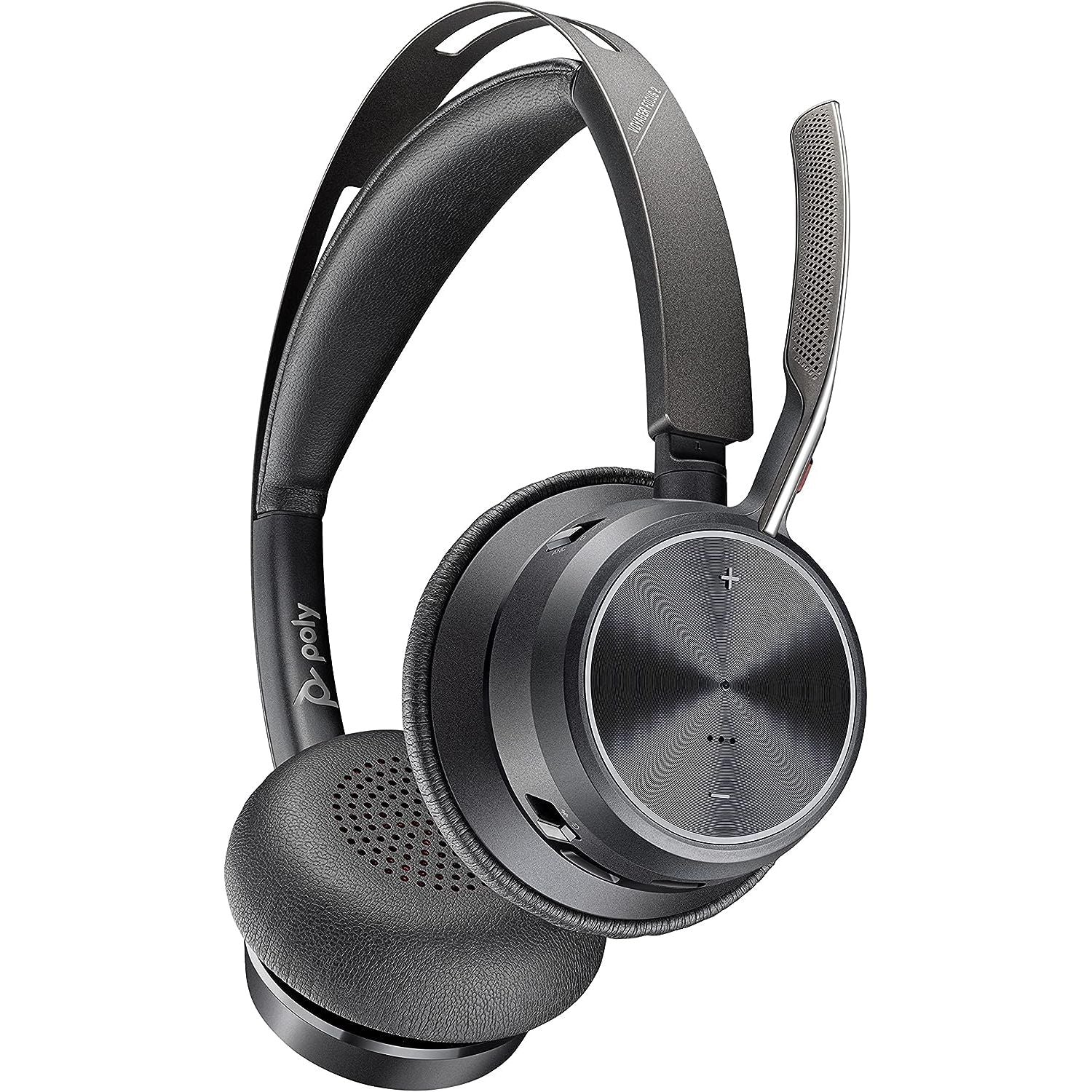 Poly - Voyager Focus 2 UC Bluetooth Headset + Charging Cradle (Plantronics) - Stereo headset with boom microphone, USB-A for PC/Mac - Active Noise Canceling - Works with Teams (Certified) , black - 2