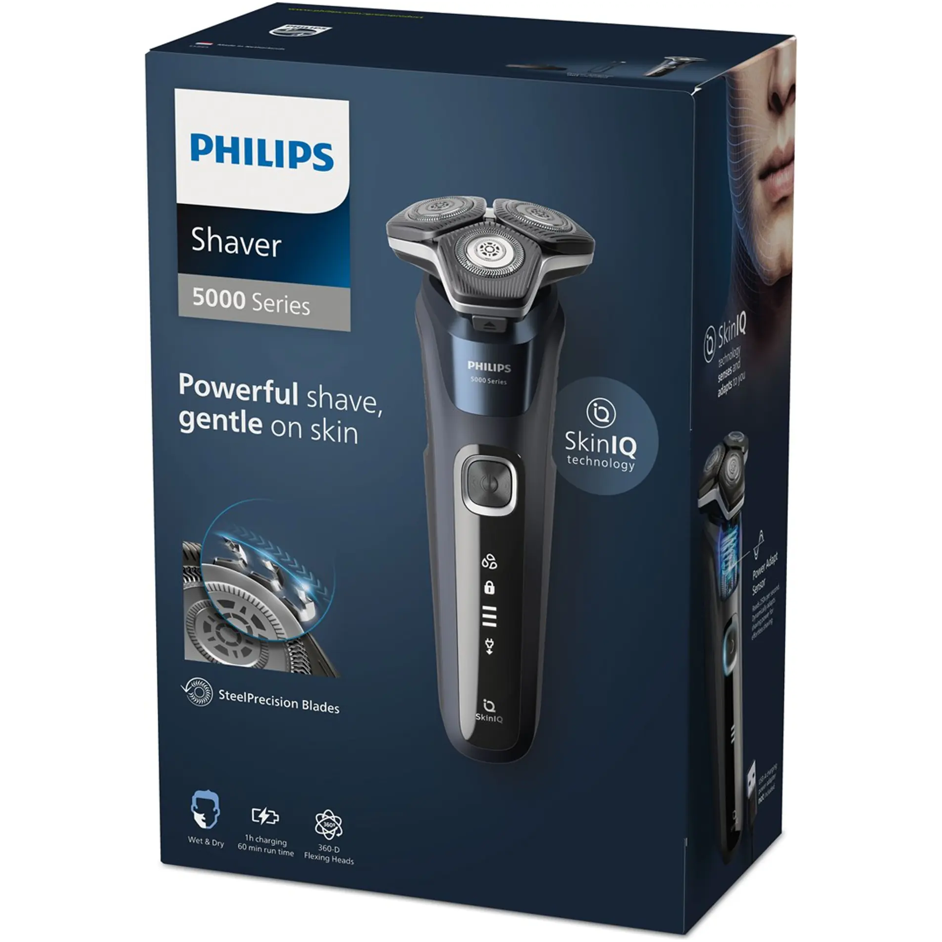 Philips Shaver Series 5000 - Wet & Dry Mens Electric Shaver with SkinIQ Technology, Pop-up Trimmer, Travel Case, Quick Clean Pod and Quick Clean Cartridge (Model S5885/25) - 2