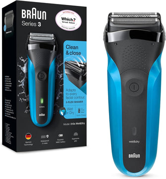 Braun Series 3 Electric Shaver For Men, Wet & Dry, 310, Black/Blue Razor, Rated Which Great Value - 1