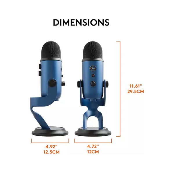 Blue Yeti USB Microphone for PC, Mac, Gaming, Recording, Streaming, Podcasting, Studio and Computer Condenser Mic with Blue VO!CE effects, 4 Pickup Patterns, Plug and Play – Blue - 10