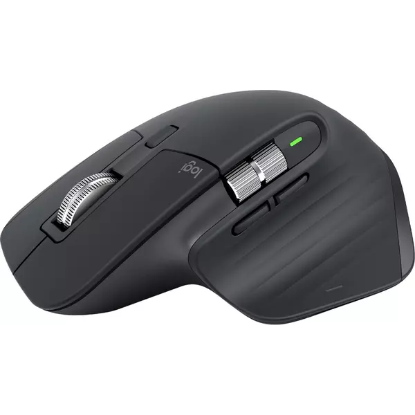 Logitech MX Master 3S - Wireless Performance Mouse with Ultra-Fast Scrolling, Ergonomic, 8K DPI, Glass Tracking, Silent Clicks, USB-C, Bluetooth, Windows, Linux, Chrome - Dark Gray - 1