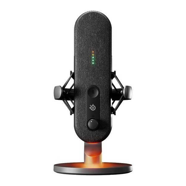 SteelSeries Alias USB Gaming Mic with AI Noise Cancellation, Sonar Audio Software, LED Mute & Level Indicator - Shock Mount, Black - 1