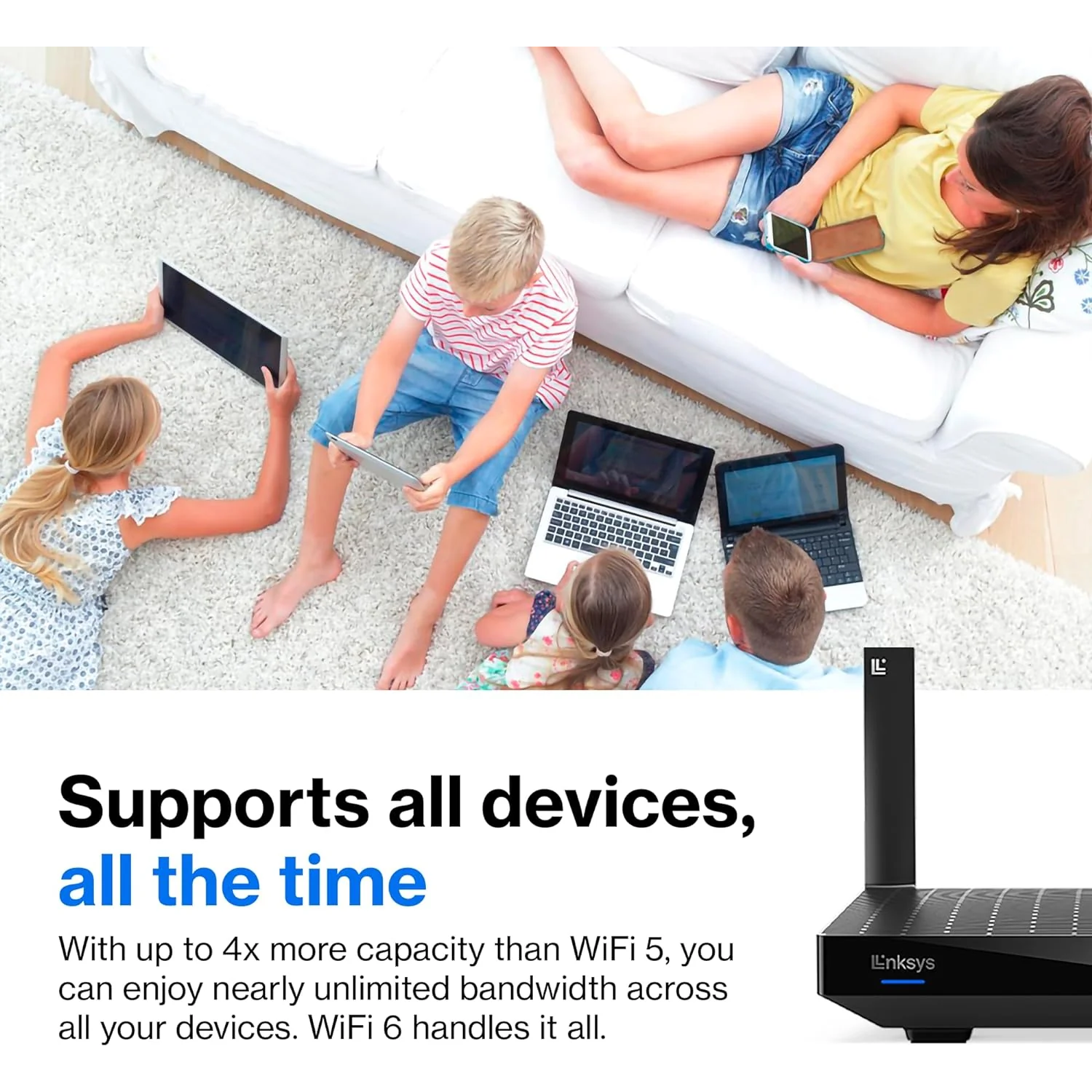Linksys Hydra 6 Dual Band Mesh WiFi 6 Router (AX3000) - Wireless Gaming Router With Up To 3.0 Gbps Speed - 3