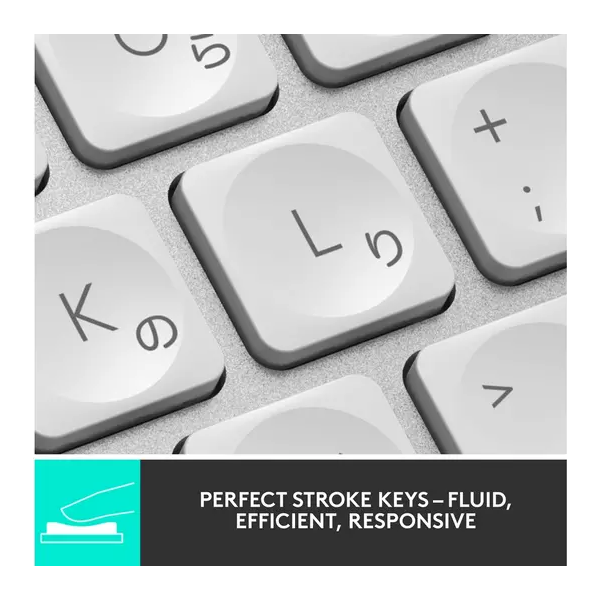 LOGITECH MX Keys Mini for Mac Wireless Keyboard - Pale Grey - 3