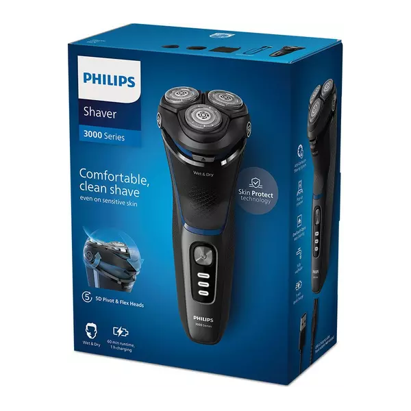 PHILIPS Series 3000 S3344/13 Wet & Dry Rotary Shaver - Dark Moon - 2