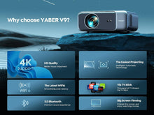 YABER PRO V9 Projector 4K, 25000 Lumens FHD 1080P Portable Projector, WiFi6 Bluetooth 5.2 Projector, Smart Projector, Home Cinema Projector for Smartphone/TV Stick/PPT - 7
