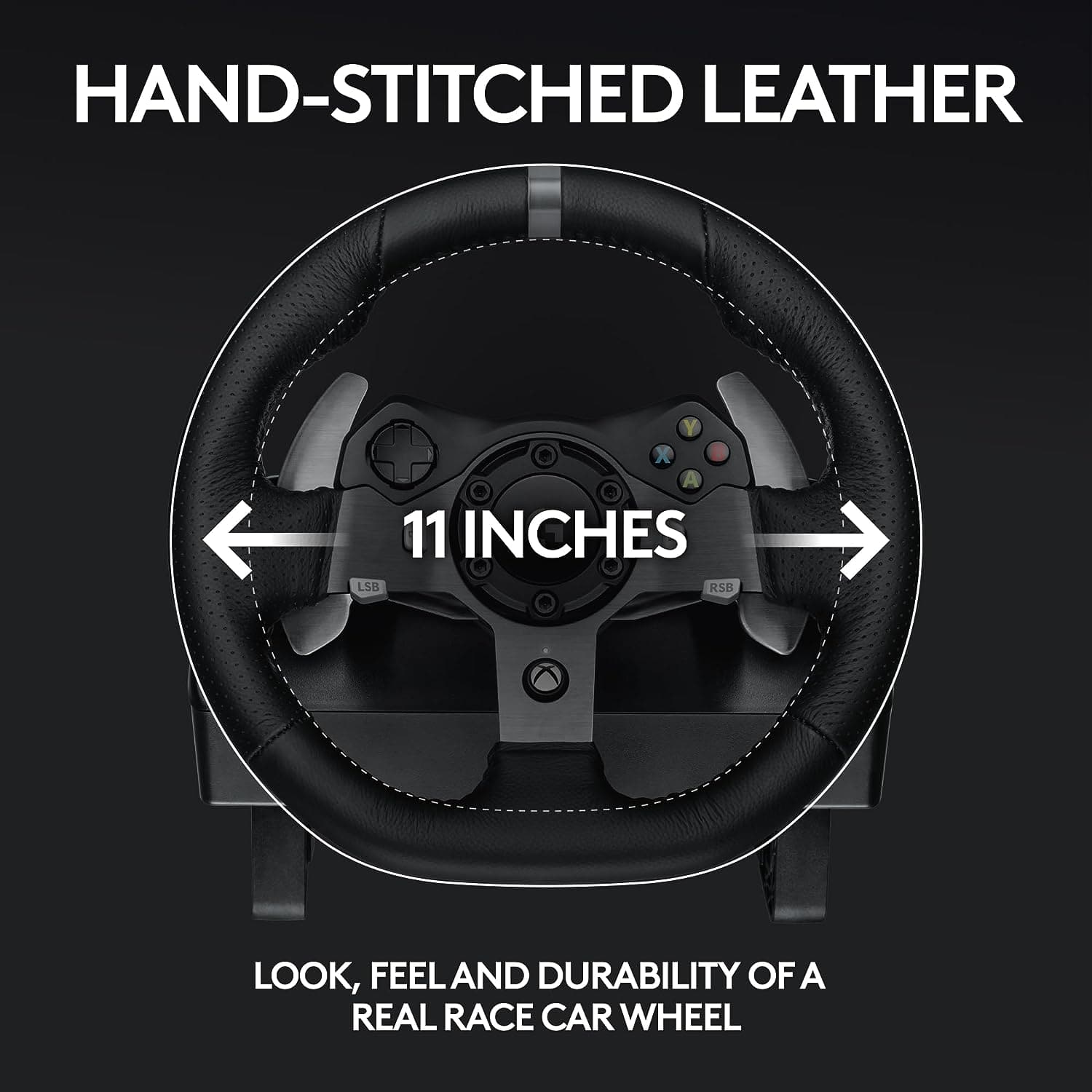 Logitech G G920 Driving Force Racing Wheel & Pedals + Gear Shifter Bundle, Real Force Feedback for Xbox/PC, - Black - 6