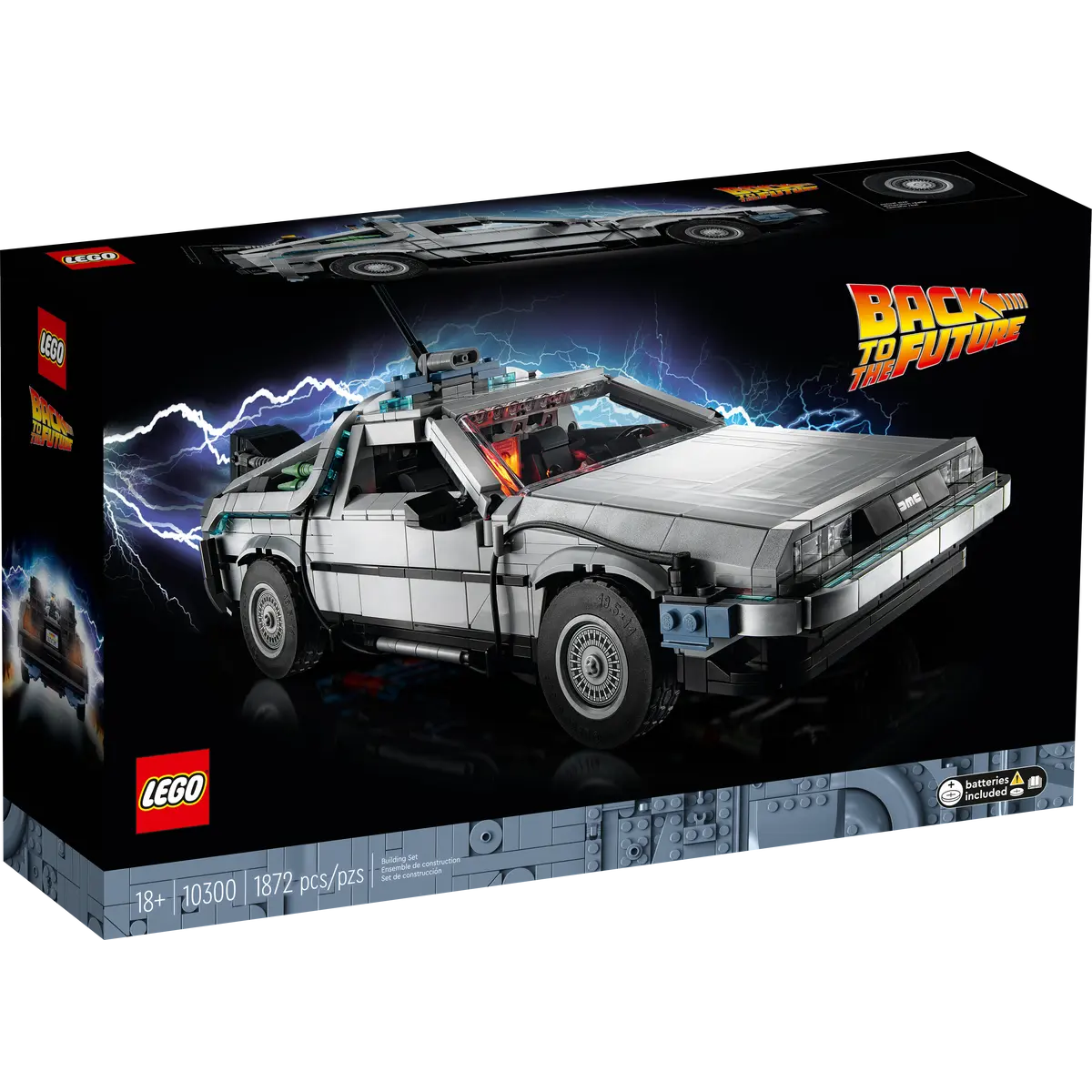 LEGO Icons 10300 Back to the Future Time Machine DeLorean Car Set - 1