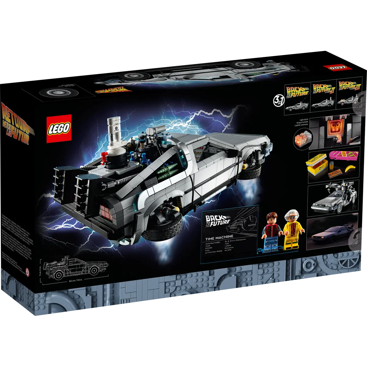 LEGO Icons 10300 Back to the Future Time Machine DeLorean Car Set - 2