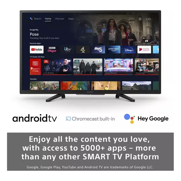 SONY BRAVIA KD32W800P1U 32" Smart HD Ready HDR LED TV with Google Assistant - 3
