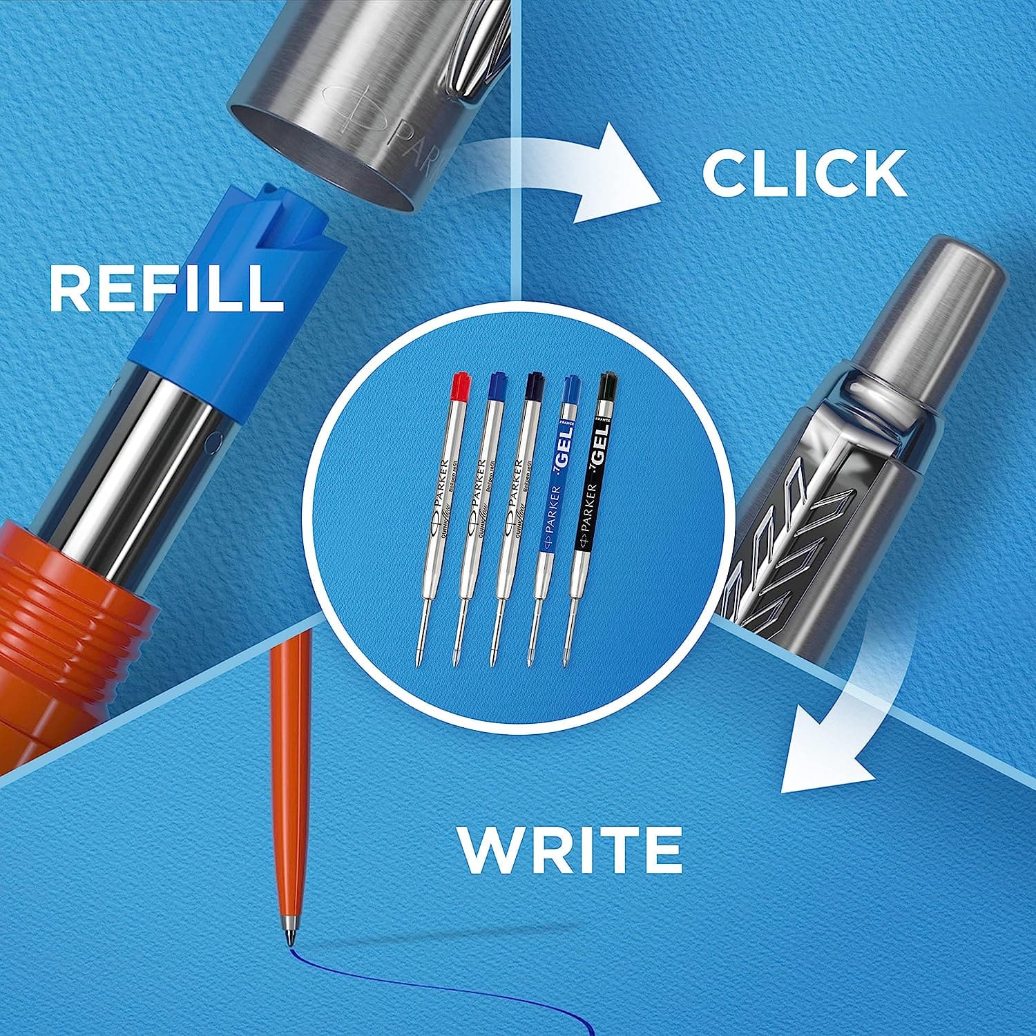 Parker Jotter Ballpoint Pen | Royal Blue | Medium Point Blue Ink - 6
