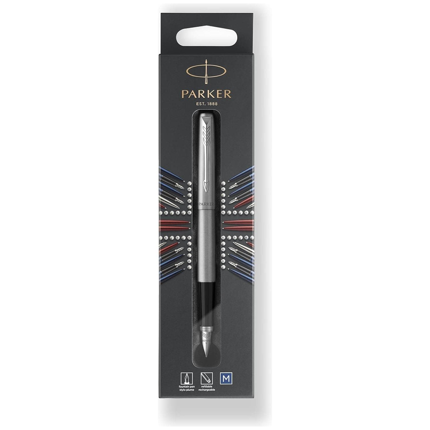PARKER JOTTER Fountain Pen Stainless Steel C.C on Blister Card - 1