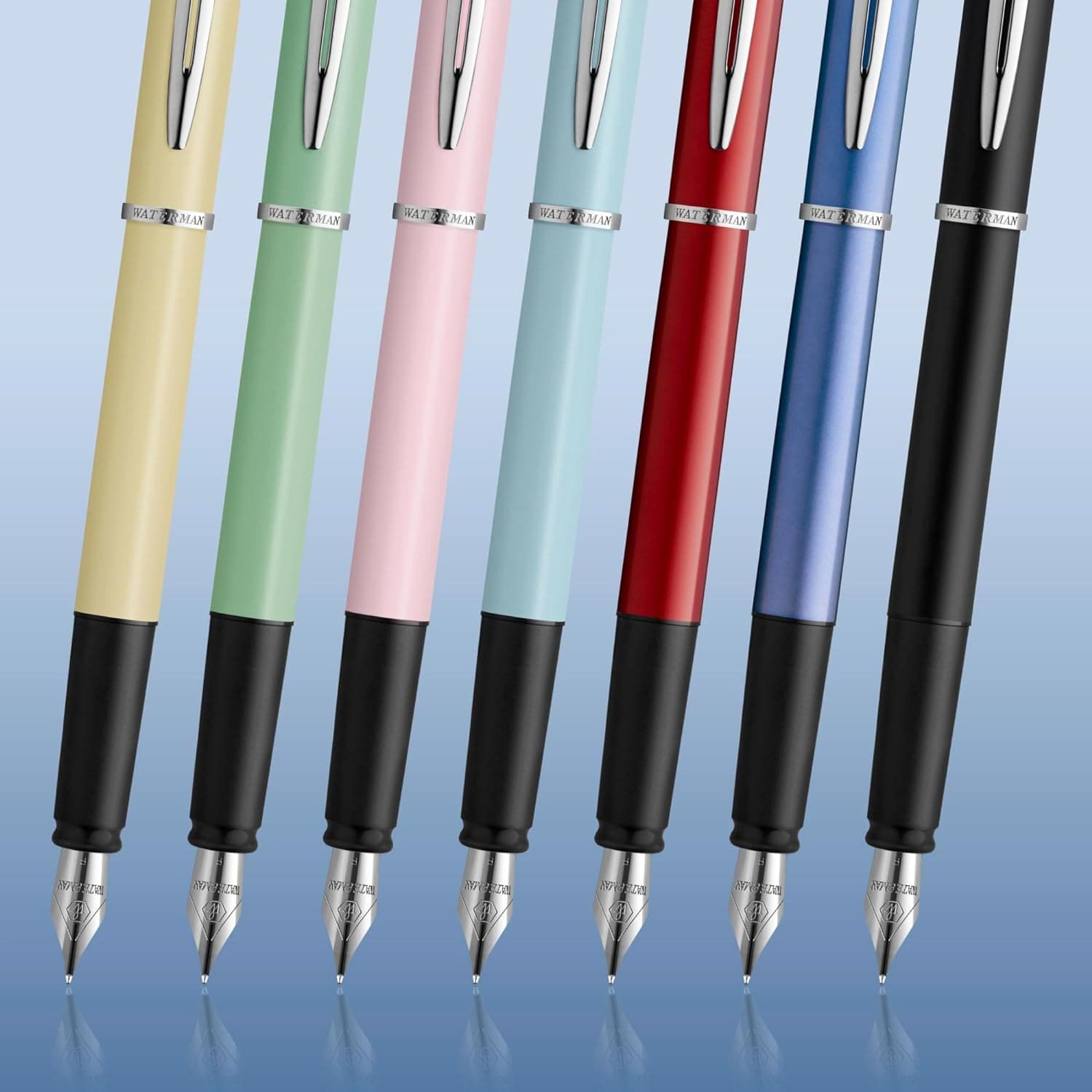 Waterman Paris Allure Fountain Pen, 0.5 mm, Fine Point, Baby Blue Pastel Lacquer, Blue Ink - 4