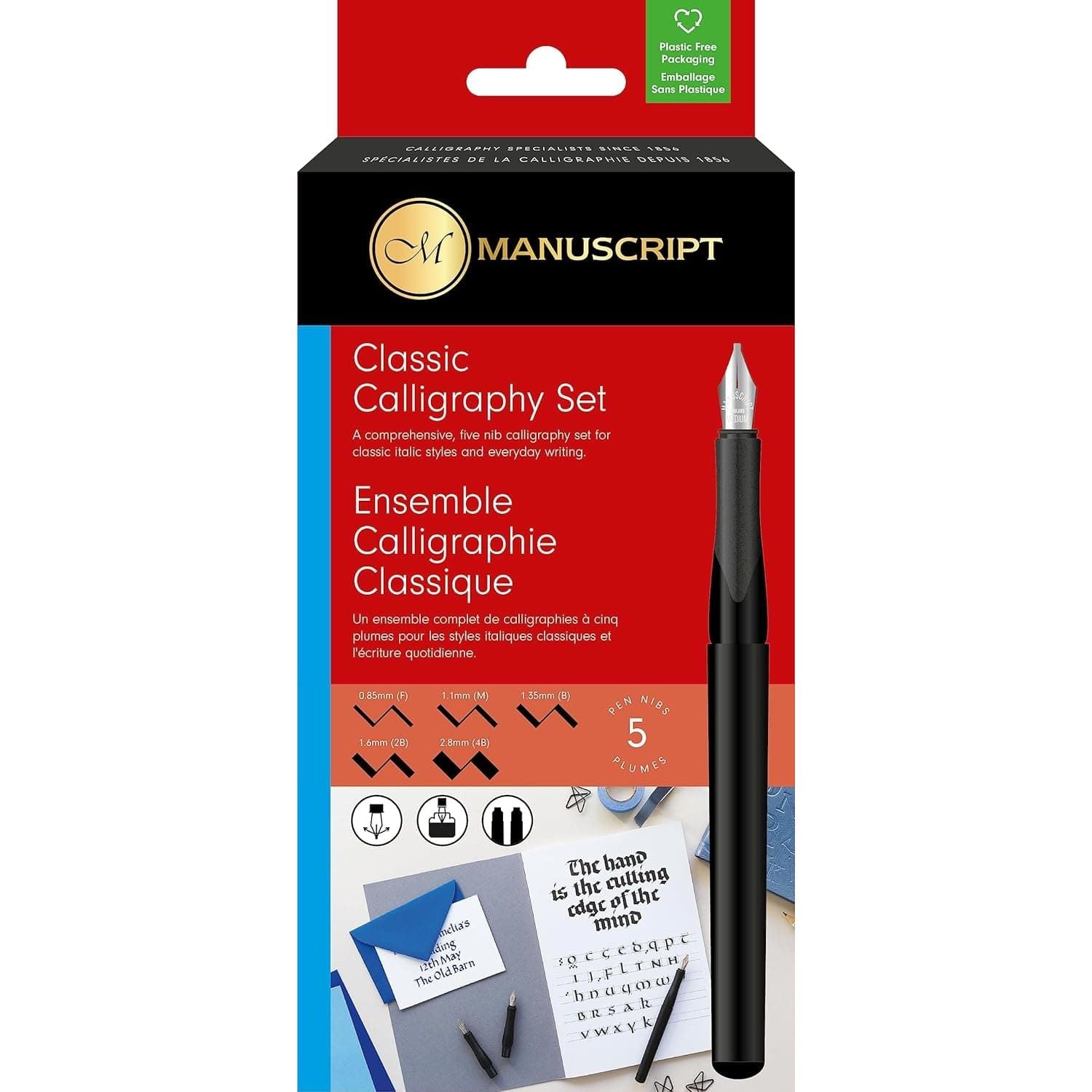 MANUSCRIPT Classic Calligraphy Writing Pen Set - 5 Nib Set for Classic Italic & Everyday Writing Styles - Right Hand - 2