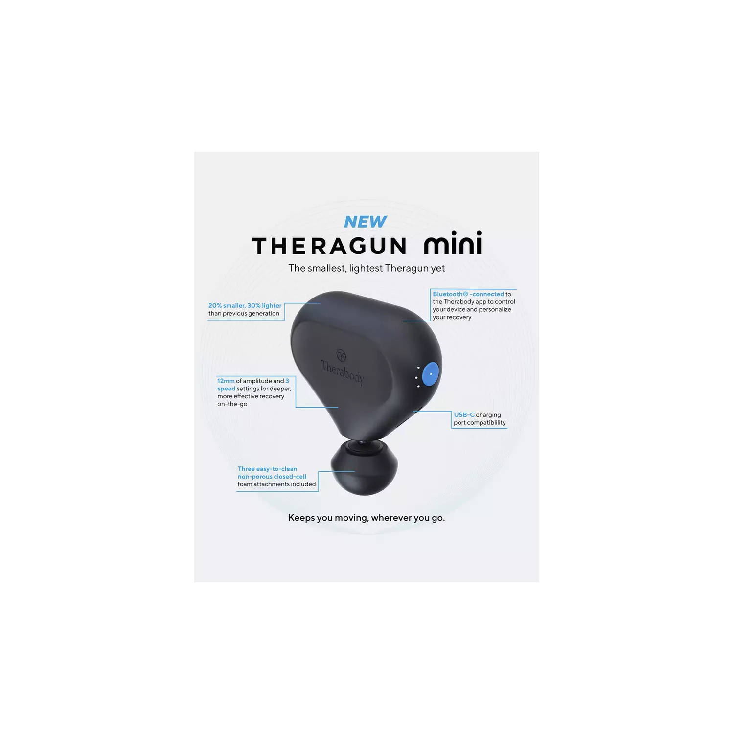 THERABODY Theragun Mini 2.0 Handheld Smart Body Massager - 3