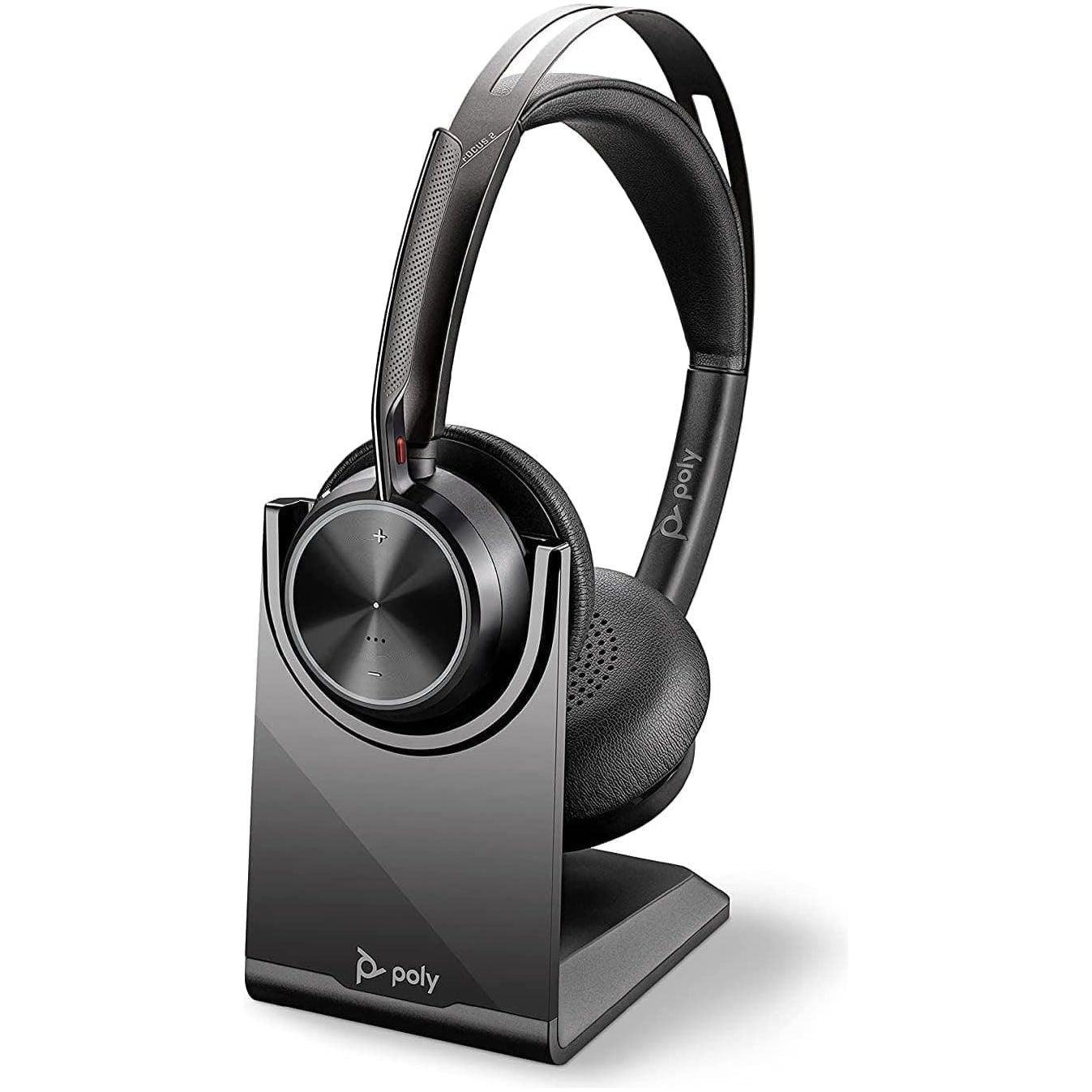 Poly - Voyager Focus 2 UC USB-C Headset with Stand (Plantronics) - Bluetooth Dual-Ear (Stereo) Headset with Boom Mic - USB-C PC/Mac Compatible - Active Noise Canceling - Works with Teams, Zoom & more - 1