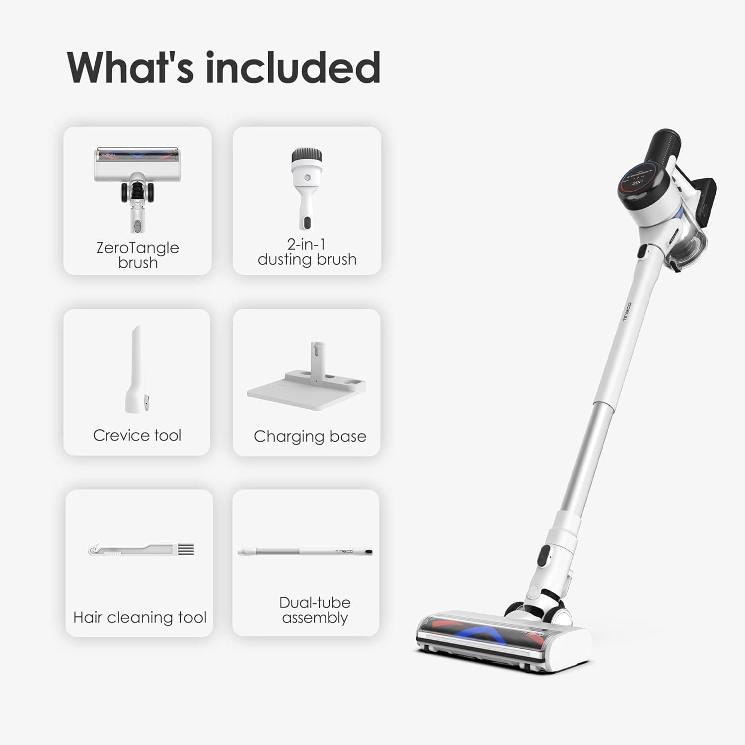 Tineco Pure ONE S15 Smart Cordless Vacuum Cleaner, Stick Vacuum with ZeroTangle Brush & Fade-Free Suction - 7