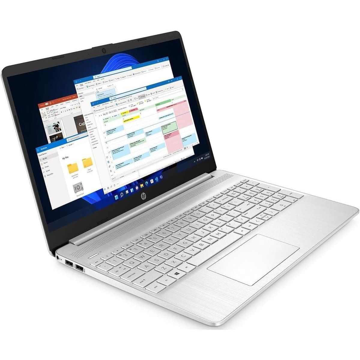 HP Laptop PC 15s-fq0028na - Intel Pentium Silver N5030 Processor - 4GB RAM - 128GB SSD - 15.6 inch HD display - Windows 11 Home - Natural Silver - 3