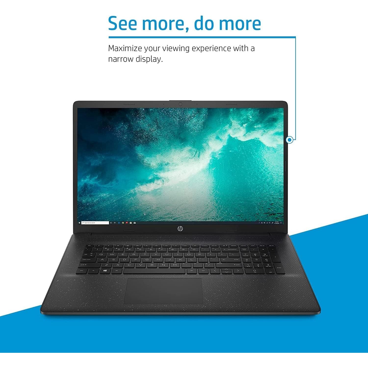 HP 17.3” Full HD Laptop PC 17-cn0041sa, Intel Pentium Gold, 4 GB RAM, 128 GB SSD, Windows 11 in S Mode, with Microsoft 365 Personal 12 Months Included - 1