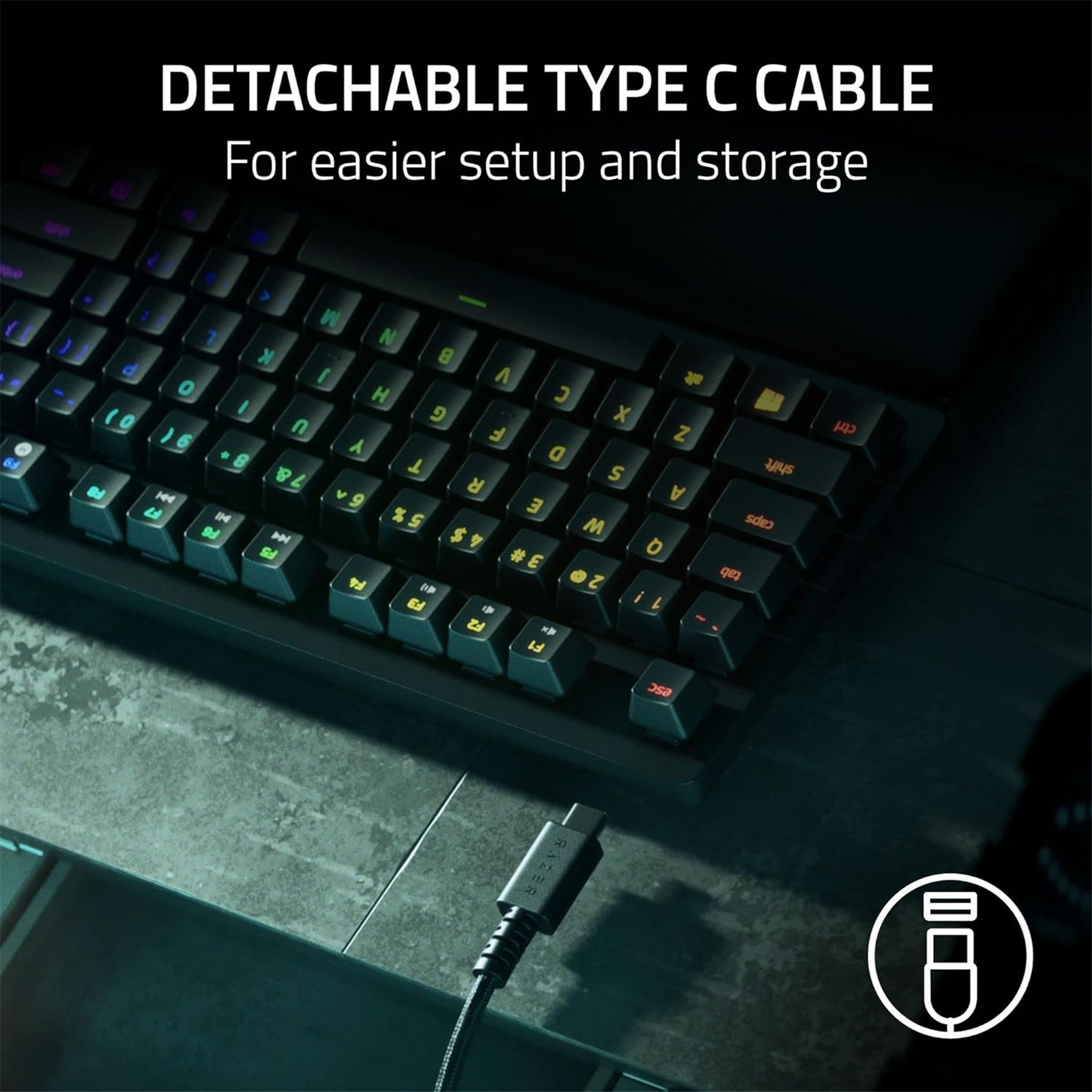 RAZER Huntsman V2 Tenkeyless Optical Gaming Keyboard - Clicky (Purple Switches) US Layout - 4