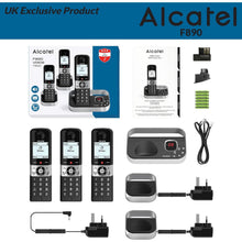 Alcatel F890 Voice Trio - Cordless Phone with answering machine and 3 Handsets - Landline Home Phones - Call Blocking Telephones - 7