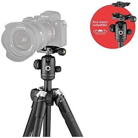 JOBY RangePod, Aluminium Traveller Camera/SmartphoneTripod with Ball Head, Universal Smartphone Clamp and Carrying Bag, for CSC,DSLR, Mirrorless, Mobile Phones, Black for Photo,Video, Vlogging - 2