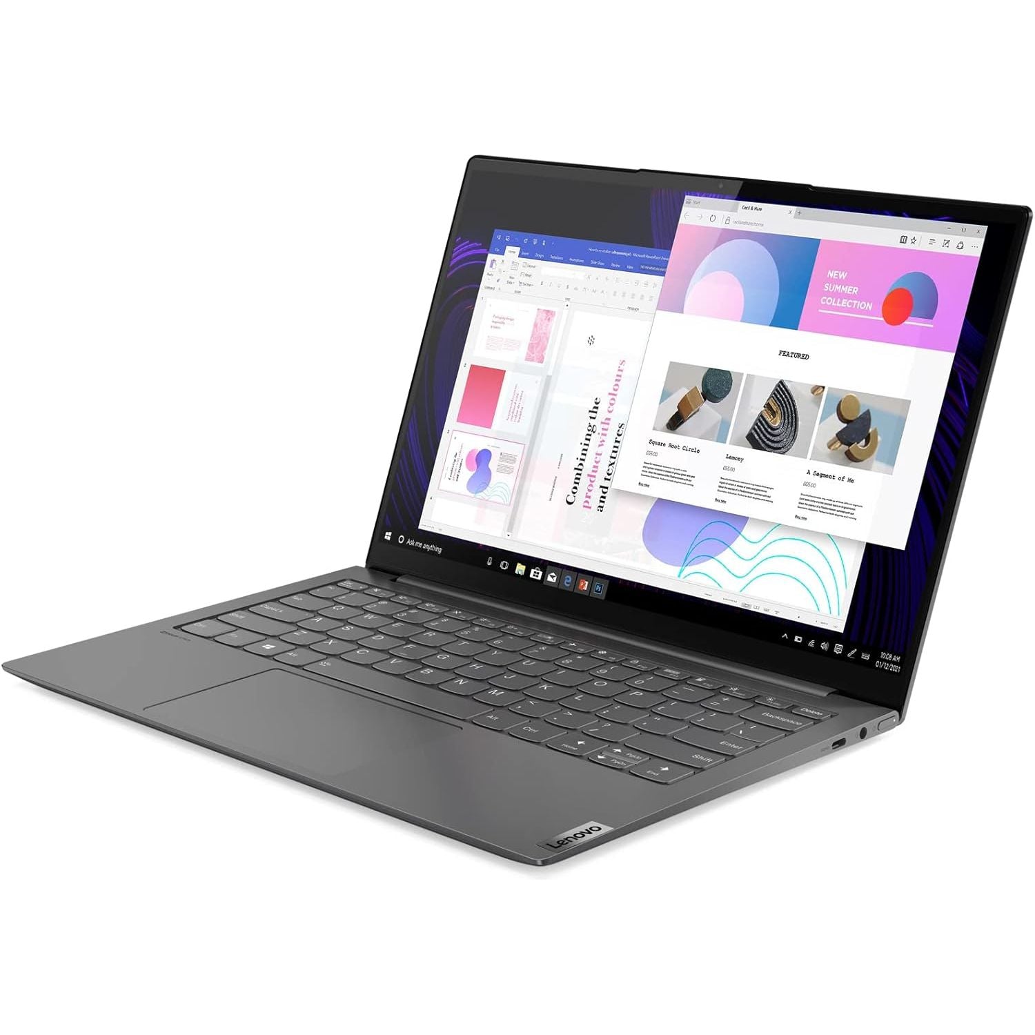 Lenovo Yoga Slim 7 13.3 Inch 2.5K Laptop - AMD Ryzen 7 5800U, Integrated AMD Radeon Graphics, 8GB RAM, 512GB SSD, Windows 11 - Iron Grey - 2