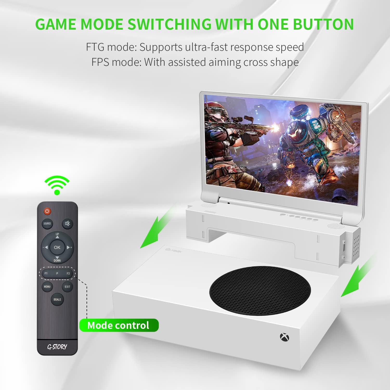 G-STORY 15.6’’ Portable Monitor for Xbox Series S, 165Hz 2K IPS Portable Screen for Xbox Series S, Travel Monitor for Xbox Series S with Dual Speakers, Two HDMI, HDR, Freesync, Game Mode - 4
