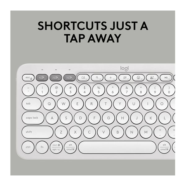 LOGITECH Pebble 2 Combo Wireless Keyboard & Mouse Set - Offwhite - 3