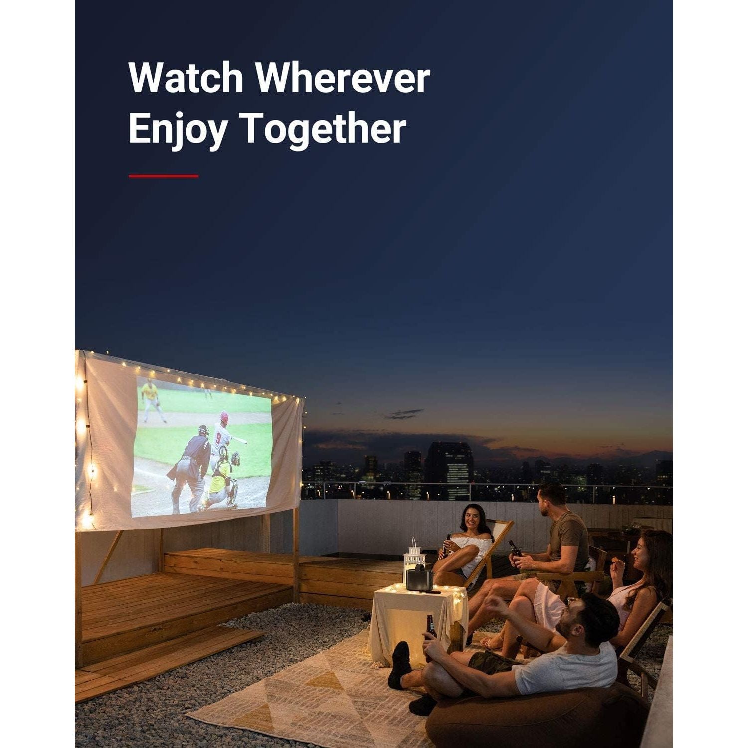 NEBULA by Anker Mars II Pro - Mini Portable Projector, 500 ANSI Lumen, Black, 720p Image Quality, 40-100 Inch Display, Ideal for Home Entertainment and Movies - 3