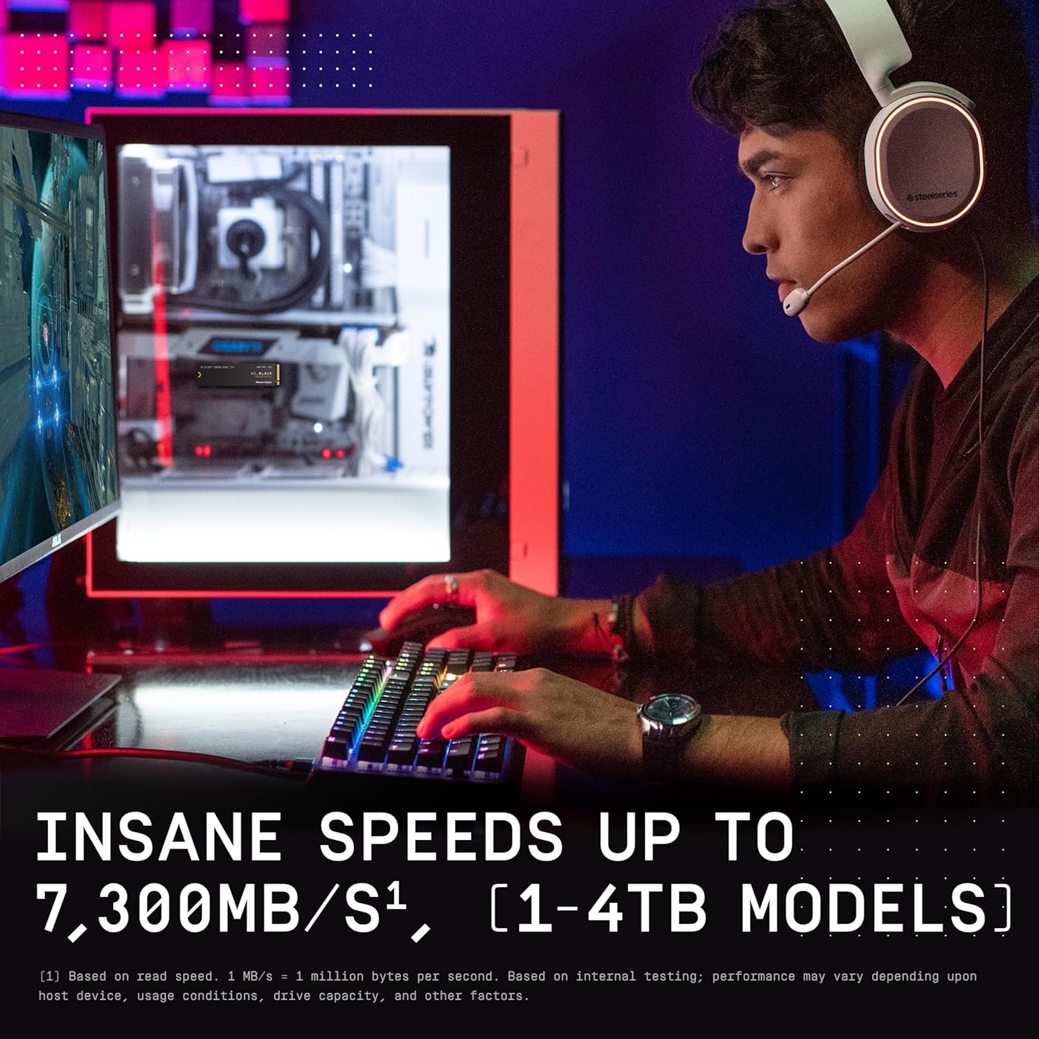 WD_BLACK SN850X 1TB NVMe M.2 2280 SSD - PCIe Gen4, 7300 MB/s Read, 6300 MB/s Write, Gaming Expansion - Black - 6