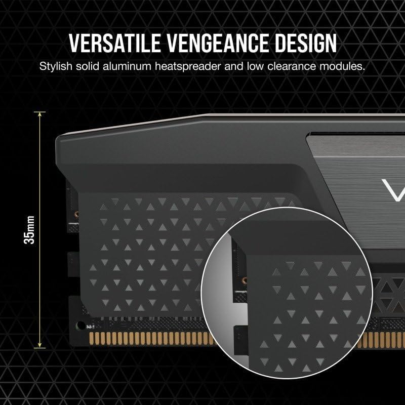 Corsair VENGEANCE DDR5 RAM 16GB (2x8GB) 5200MHz CL40 Intel XMP iCUE Compatible Computer Memory - Black (CMK16GX5M2B5200C40) - 2
